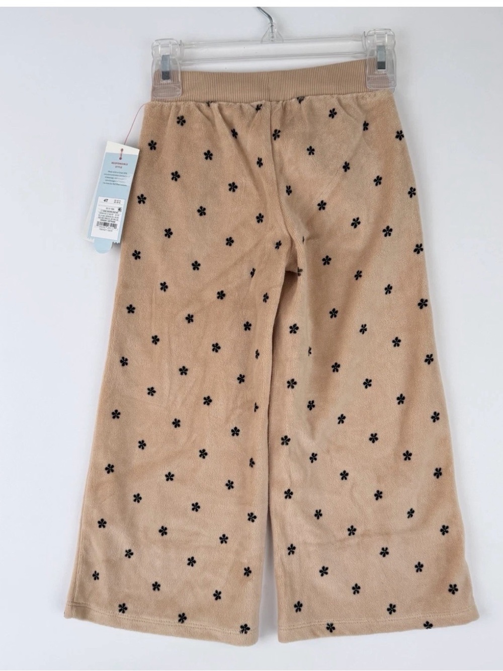 Cat & Jack Kids Beige Floral Fleece Pajama Pants - Cozy Sleepwear